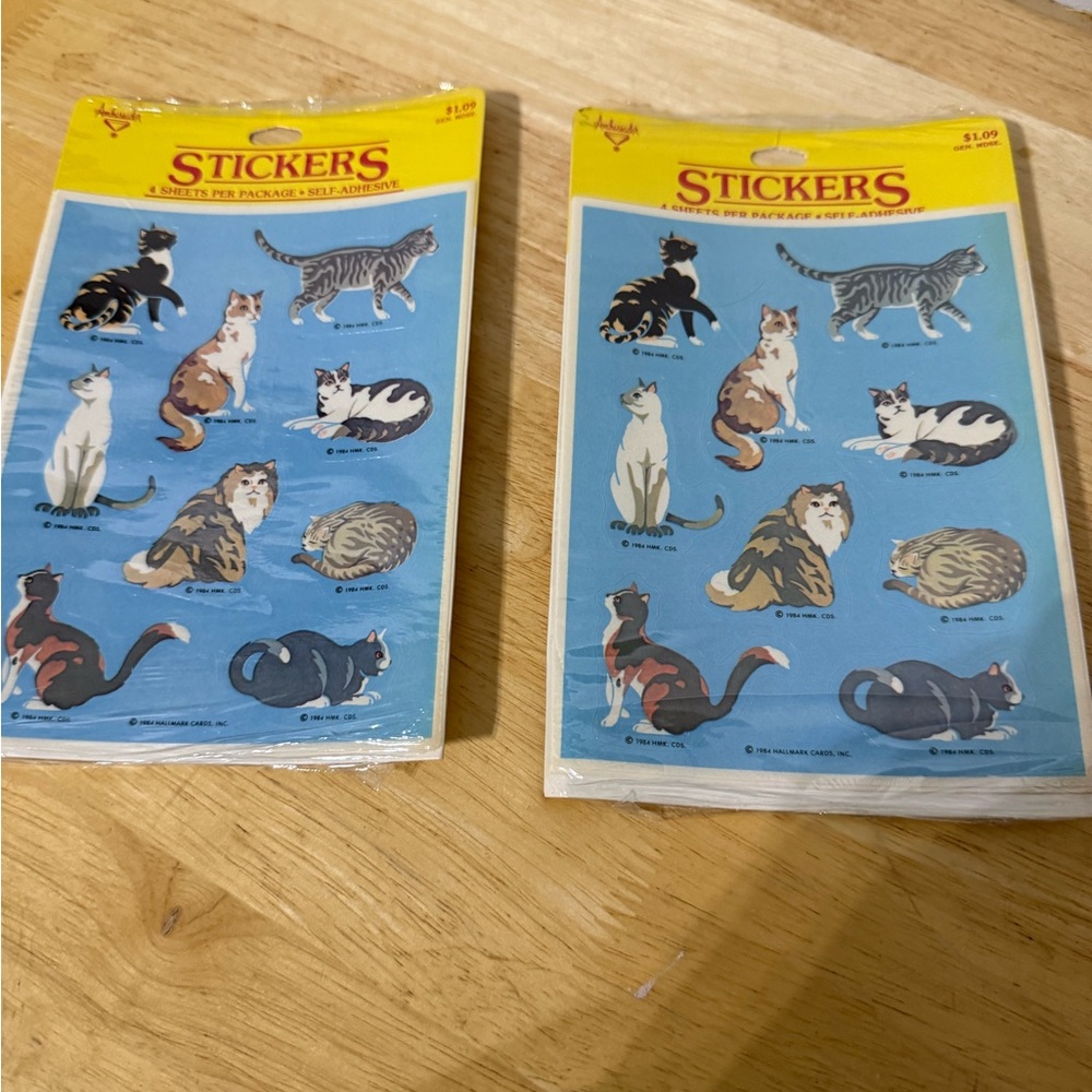 Kitty Cat Ambassador Stickers Kitten Cats Vintage 80s 4 Sheets 1984